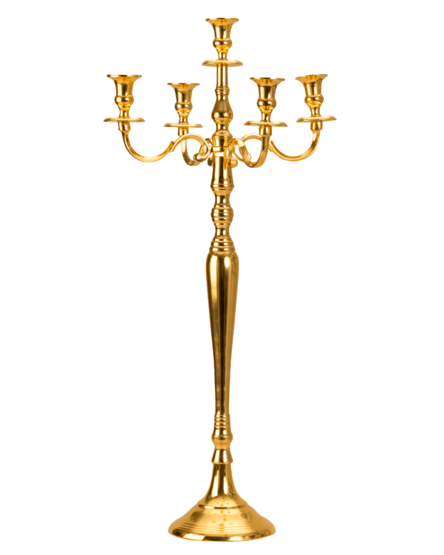 Leuchter Classic 5-armig, Gold Shine H80cm